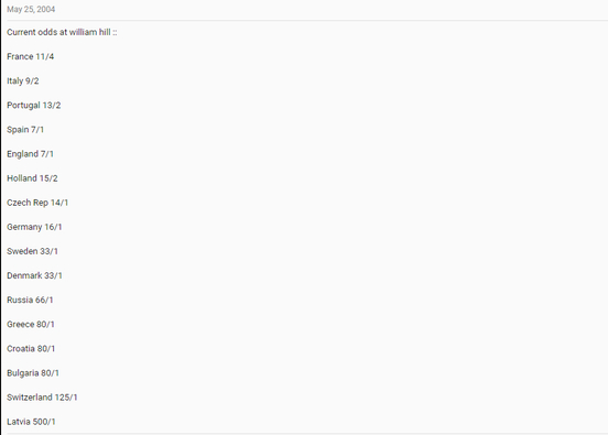 开赛前，1赔81的夺冠赔率