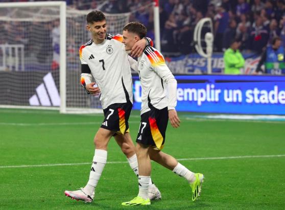友谊赛——克罗斯助攻维尔茨·哈弗茨破门德国2-0法国