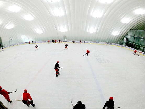 北京体育大学气膜冰上运动中心内景