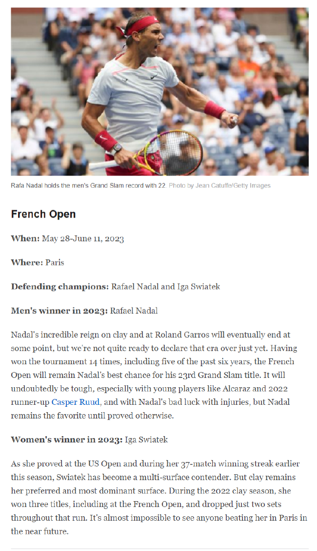 2023法网冠军预测“无新意”