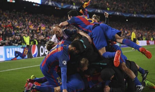 巴萨6比1逆转巴黎一战