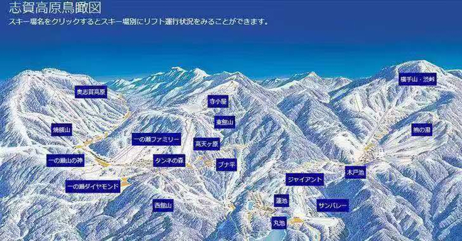 19个雪场组成的志贺高原滑雪区