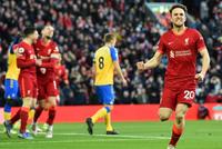 英超-若塔双响 蒂亚戈进球 利物浦4-0主场连胜
