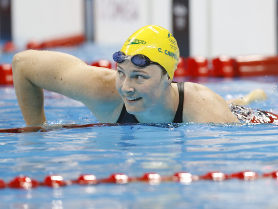 2016年8月10日，凯特·坎贝尔在比赛后。新华社记者丁旭摄