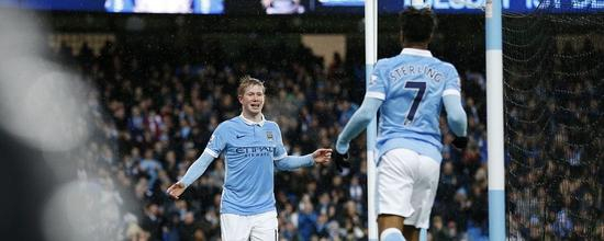 德布劳内感谢斯特林助攻