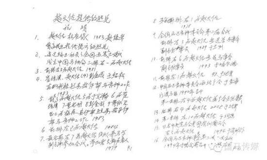 △ 图为赵天佐先生提供的手写照片说明