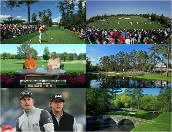 6路信号直播(左起逆时针)：主信号、英文原声、明星组、阿门角、15/16号洞、练习场