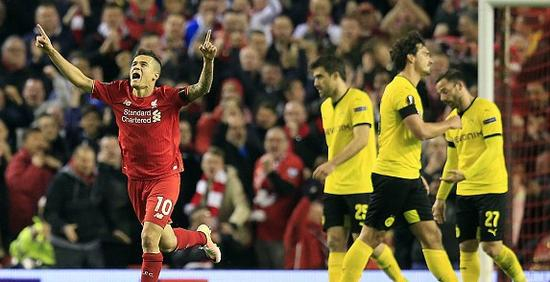 库蒂尼奥进球拉近差距