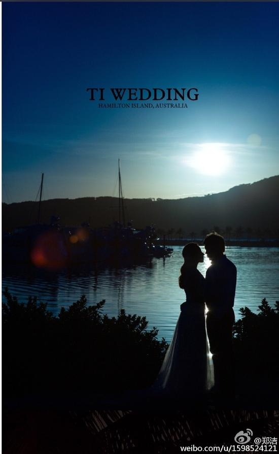 郑洁和张宇在澳洲拍的婚纱照