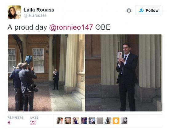 奥沙利文的未婚妻赛后在Twitter上晒出了照片