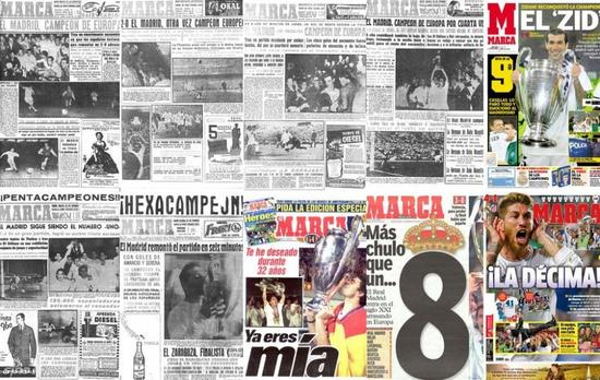 皇马历次夺冠剪报