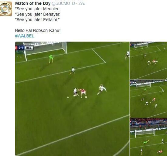 BBC调侃比利时后卫
