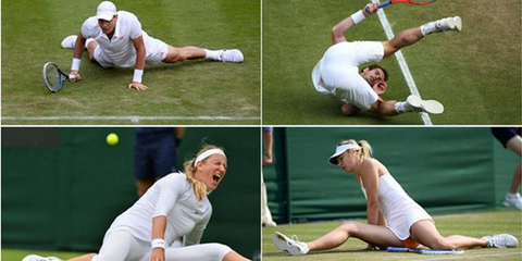 “卧草”大赛 看球星百态摔姿