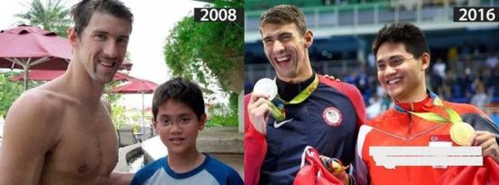 8月12日新加坡运动员斯库林在蝶泳100米决赛中击败了儿时的偶像菲尔普斯
