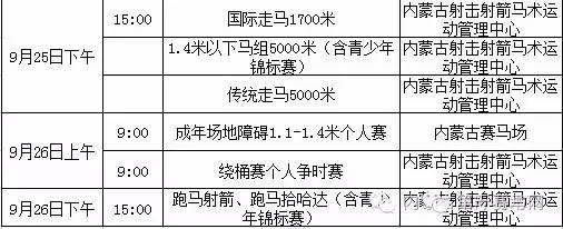 赛事安排