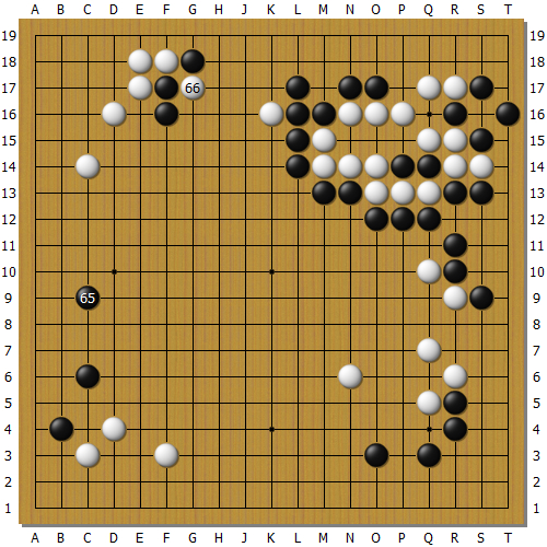 朴廷桓这一步，最终也成为败招。局后从8层研究室上18层对局室，俞斌九段认为，问题还是出在白66