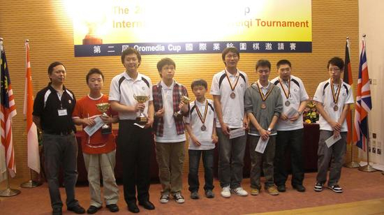 2009年在香港举行的国际业余赛上，汕头李聪（左二）战胜胡煜清夺冠