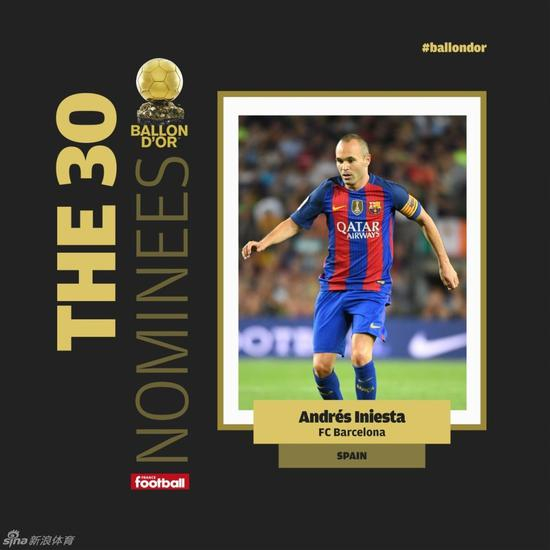 伊涅斯塔未获得选票