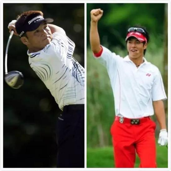 日本球手丸山茂树(左)与石川辽