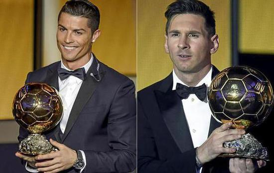 过去9年，梅西5次获奖，C罗4次