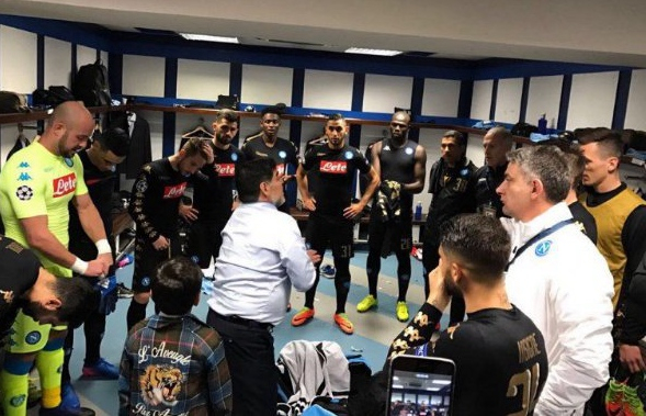 马拉多纳赛前到那不勒斯更衣室喊话