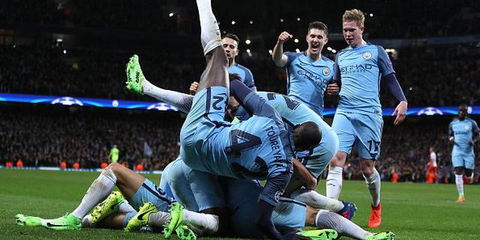 欧冠-阿圭罗2球 曼城5-3逆转摩纳哥