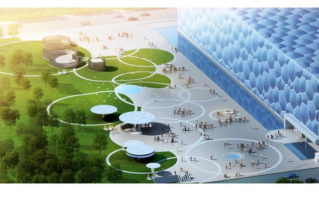 水立方南广场改造后的电脑效果图1