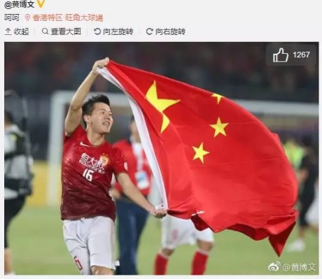 黄博文高举国旗