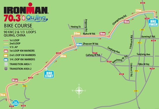 IRONMAN官方自行车赛道图