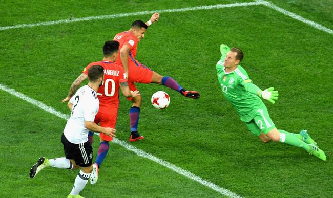 桑切斯错失补射机会，德国随即取得进球