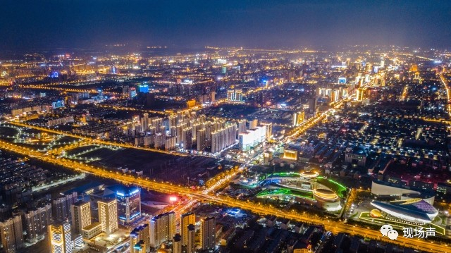 俯瞰呼和浩特夜景