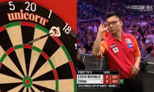 2016年PDC职业飞镖世界杯比赛中的刘元军