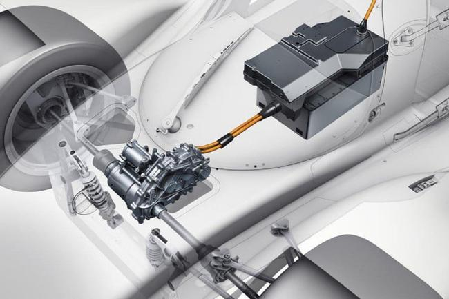 保时捷919 Hybrid的前轴驱动技术示意图