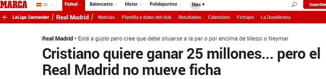 《马卡报》曝C罗要求加薪
