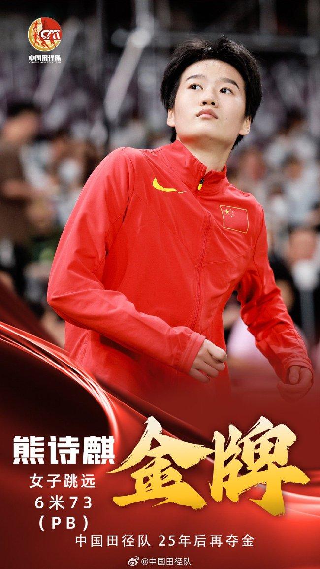 19歲小將熊詩麒奪得女子跳遠金牌(圖片來自中國田徑隊)