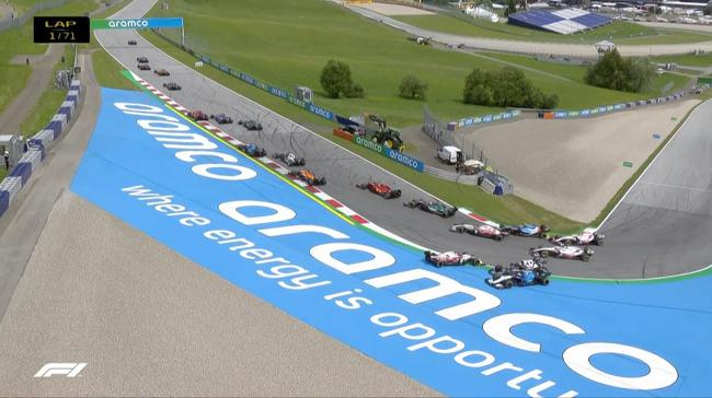 起步阶段，吉奥维纳兹与其他赛车相撞，引发短暂黄旗。