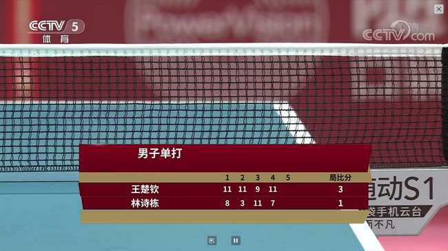 王楚钦3-1林诗栋