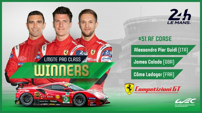 2021年勒芒24小时耐力赛LMGTE Pro组冠军：AF Corse车队51号车组