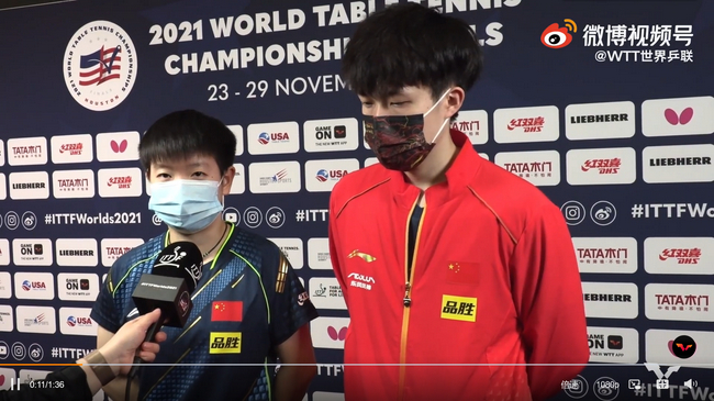 王楚钦/孙颖莎混双半决赛后采访