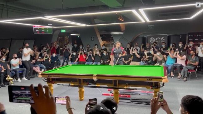 奥沙利文在新加坡表演赛打出147