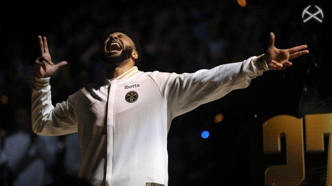 NBA新赛季揭幕战 掘金领总冠军戒指升冠军旗帜