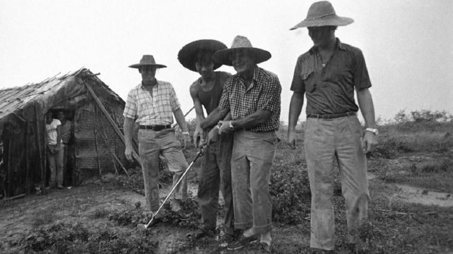 1992年阿诺德-帕尔默视察中山温泉高尔夫球场