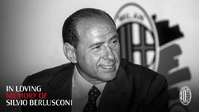 前米兰主席贝卢斯科尼今日逝世 米兰官方发文悼念！