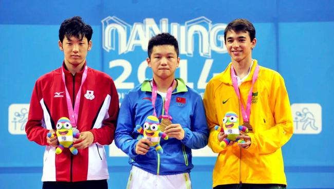 樊振东在2014年南京青奥会夺冠