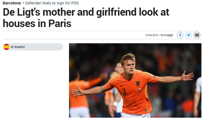 德里赫特的家人已经开始在巴黎找房