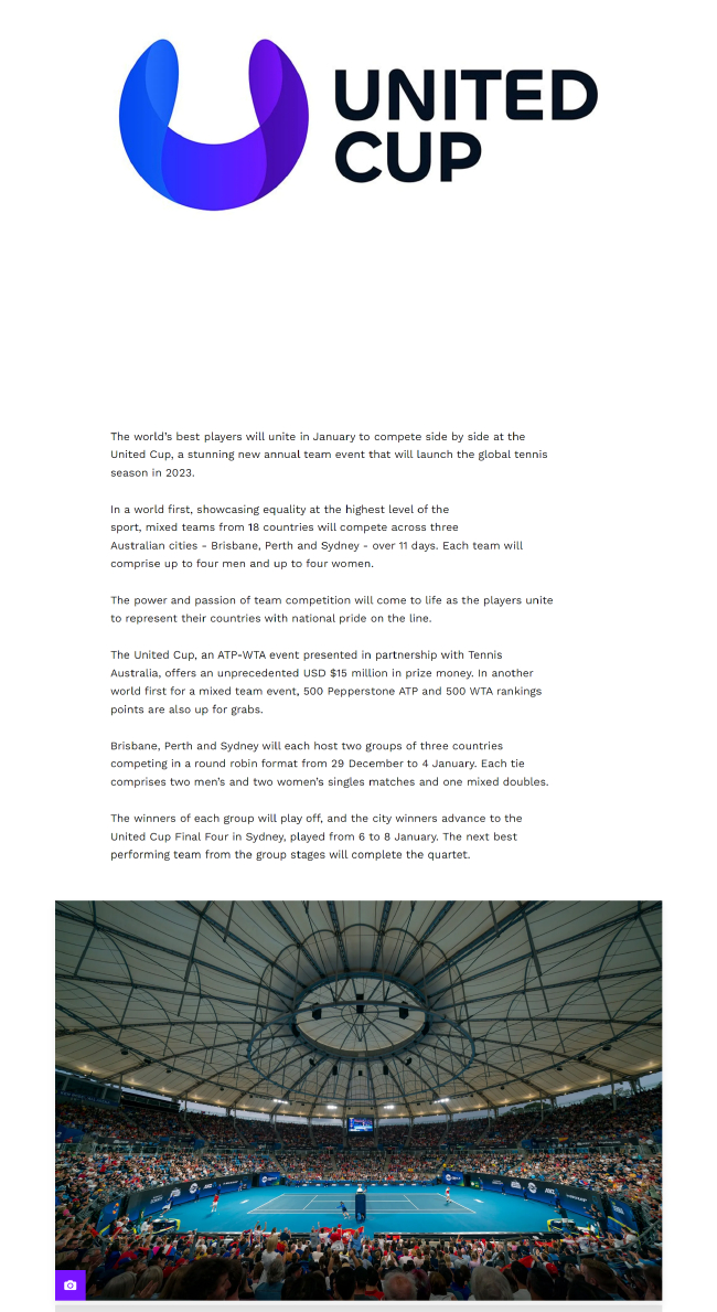 全新赛事联合杯将于2023年年初在澳大利亚的三座城市展开角逐