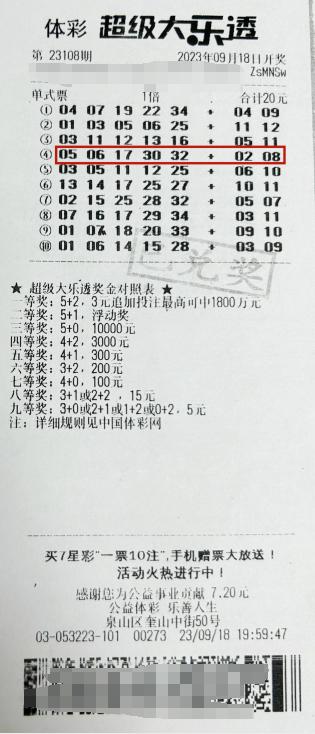 中奖彩票