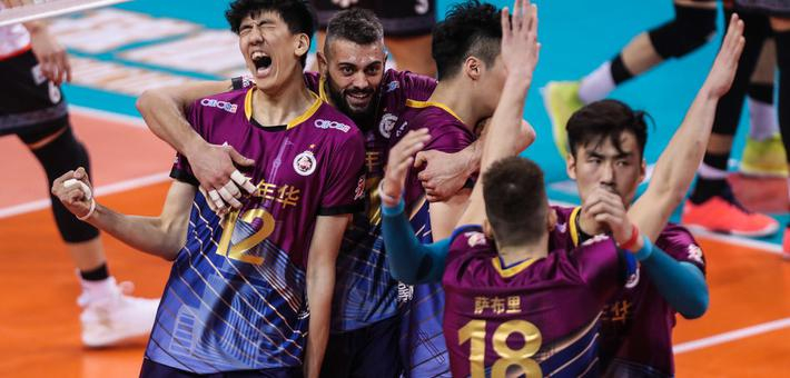 排超决赛③上海男排3-0北京