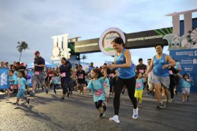 2019年新加坡渣打马拉松赛的儿童短跑，图片来源：渣打新加坡马拉松赛