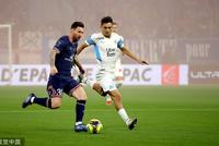 法甲-梅西中横梁 阿什拉夫染红 10人巴黎0-0马赛